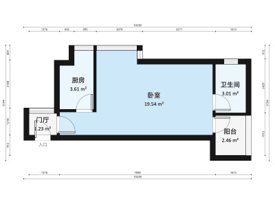 时代骄子大厦小区1室0厅户型图5