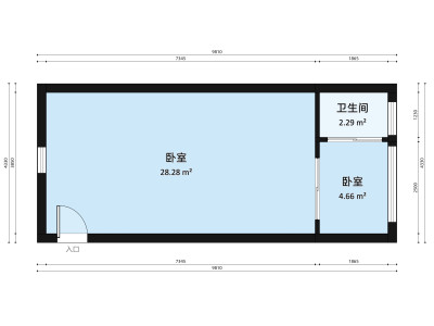 澳盈商务中心小区1室1厅户型图1