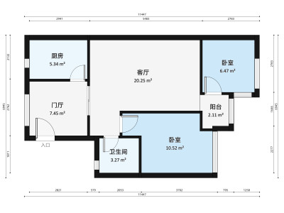 奥林匹克花园(三水)小区2室2厅户型图1