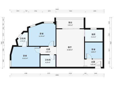 惠乐楼小区3室2厅户型图1