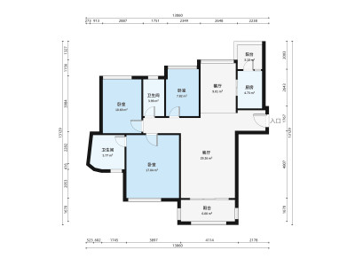 丽景名筑二期小区3室2厅户型图3