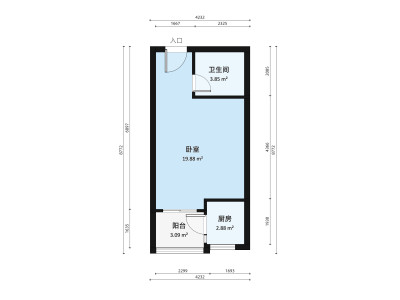 银领时代园小区1室1厅户型图1