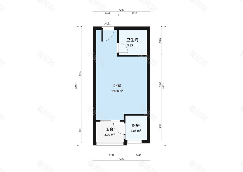 银领时代园小区1室1厅户型图