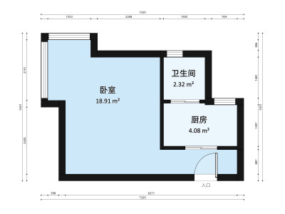彩天名苑小区1室0厅户型图4