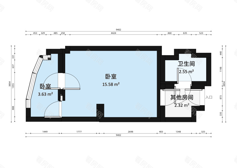 正和中州小区1室0厅户型图3