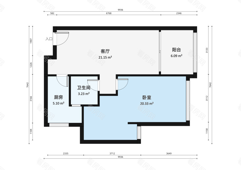 诺德假日花园小区1室1厅户型图