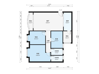 恒基豪庭小区3室2厅户型图1
