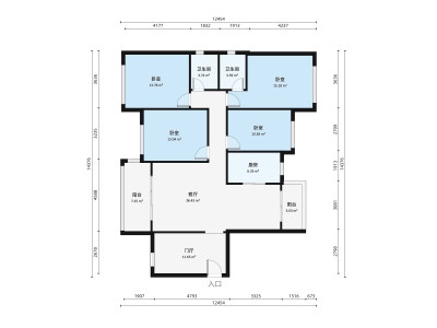 保利御江南小区4室1厅户型图5