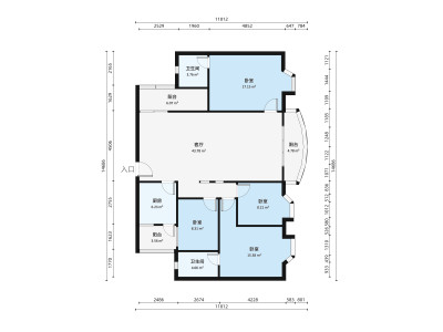 昌盛豪苑二期小区4室2厅户型图1