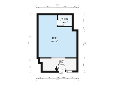 现代苑小区1室0厅户型图2