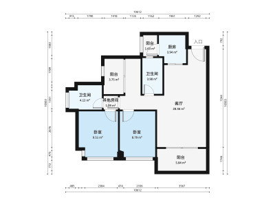 星英半岛小区2室1厅户型图1