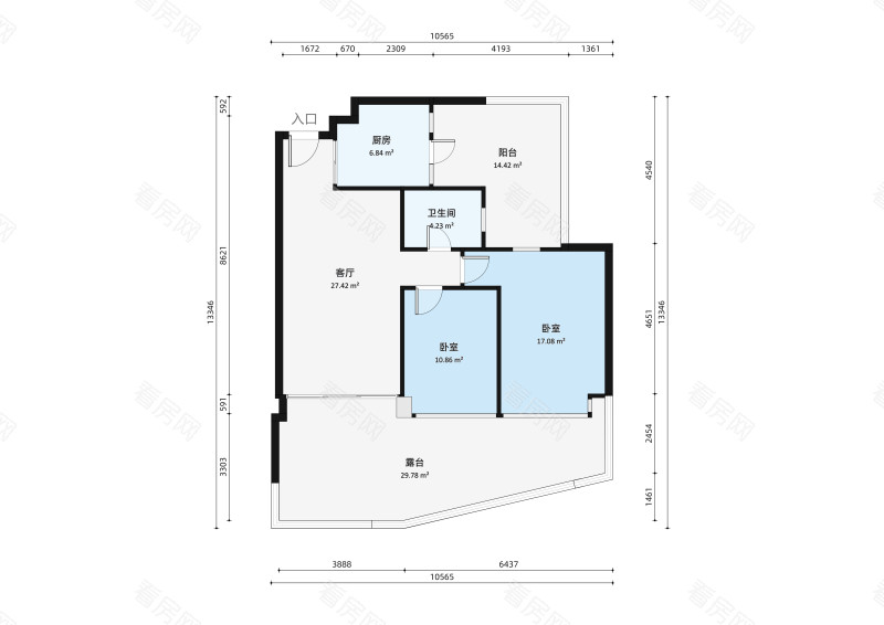 富逸臻园小区2室2厅户型图