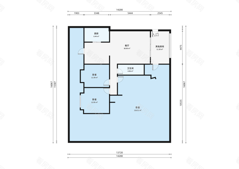 帝景豪庭西区3室2厅户型图1