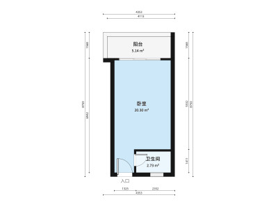 裕豪苑小区1室1厅户型图1
