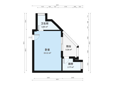 东门168小区1室0厅户型图1