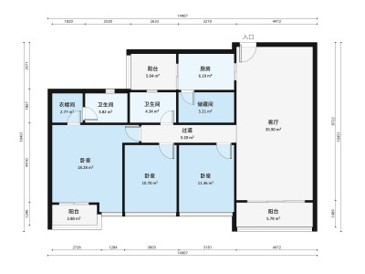 金榜豪庭小区3室2厅户型图2