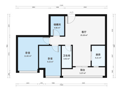 心海州小区2室1厅户型图4