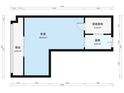 佳兆业广场小区1室1厅户型图1