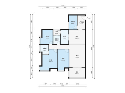 天麓花园小区3室2厅户型图4