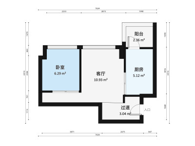 广兴源圣拿威小区1室1厅户型图1