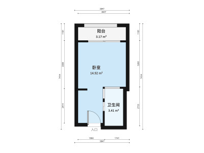 风度广场(乐从)小区1室1厅户型图1