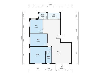 半江花园小区3室1厅户型图3