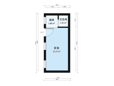 东盛花园东盛苑小区1室1厅户型图1