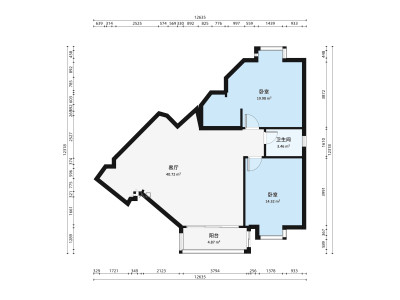 康庭苑小区2室2厅户型图1