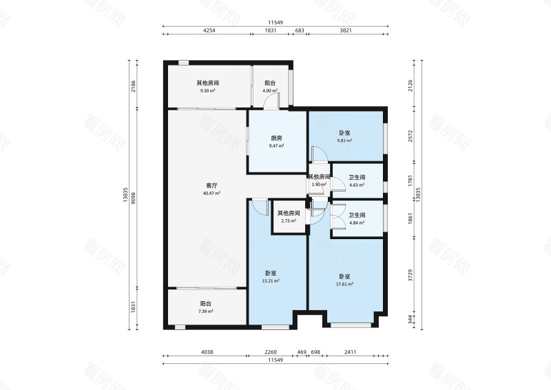 南湾国际小区3室2厅户型图5
