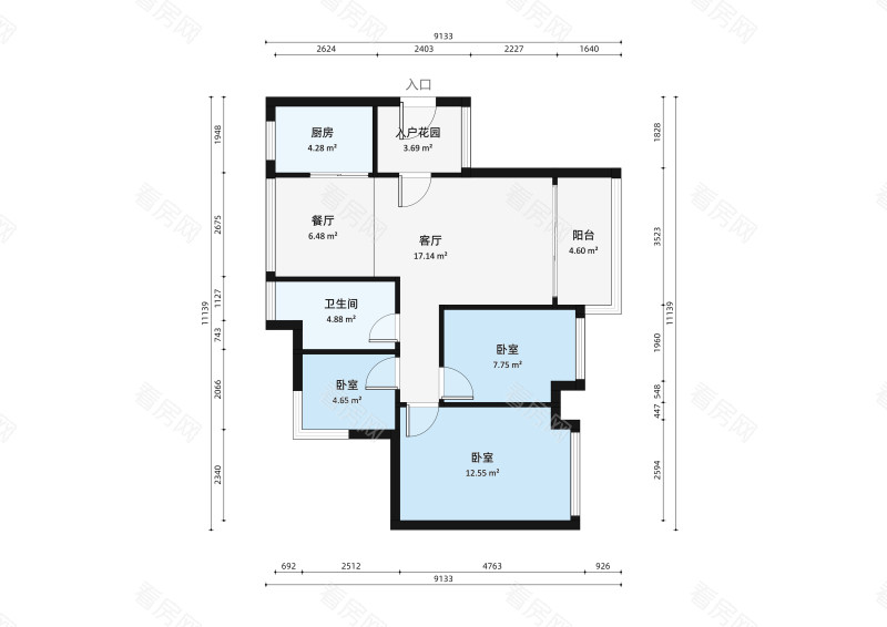 保利时代小区3室2厅户型图10