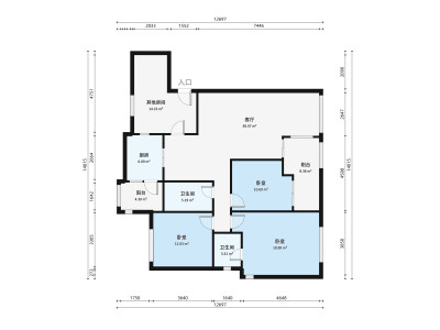 万科四季花城小区3室1厅户型图7