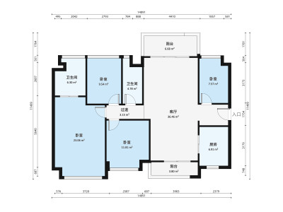 时代天韵小区4室1厅户型图2
