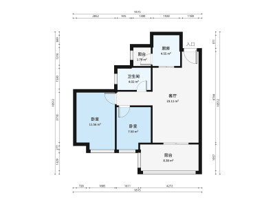 海语西湾小区2室2厅户型图1
