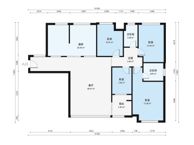 依云曦城小区4室1厅户型图5