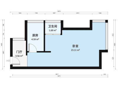 富通城五期小区1室0厅户型图4