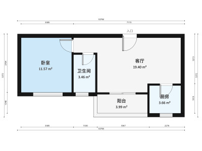 天鹅湖花园小区1室1厅户型图1