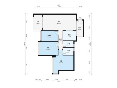 雍景豪园荟景台小区3室2厅户型图4