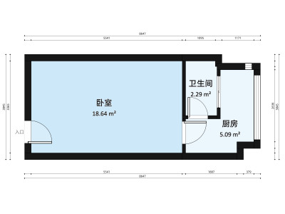 深意公寓小区1室0厅户型图4