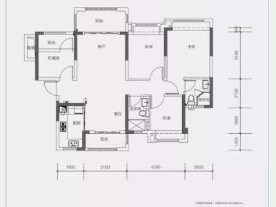 雅居乐融创三江府小区3室2厅2卫户型图1