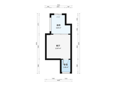 现代苑小区1室1厅户型图1