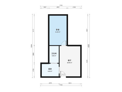 龙城新苑小区1室1厅户型图1