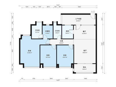 中澳世纪城小区3室2厅户型图1