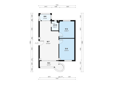 富湾新村小区2室2厅户型图1