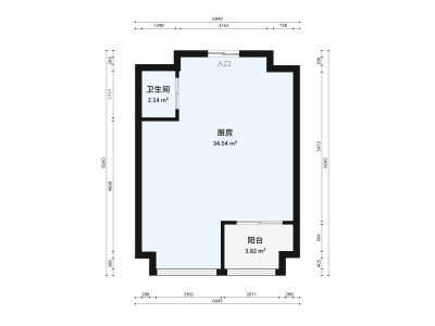 奥园广场小区1室0厅户型图5