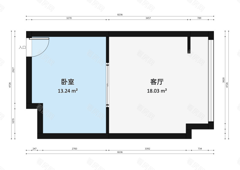 欧雅豪庭小区1室1厅户型图2