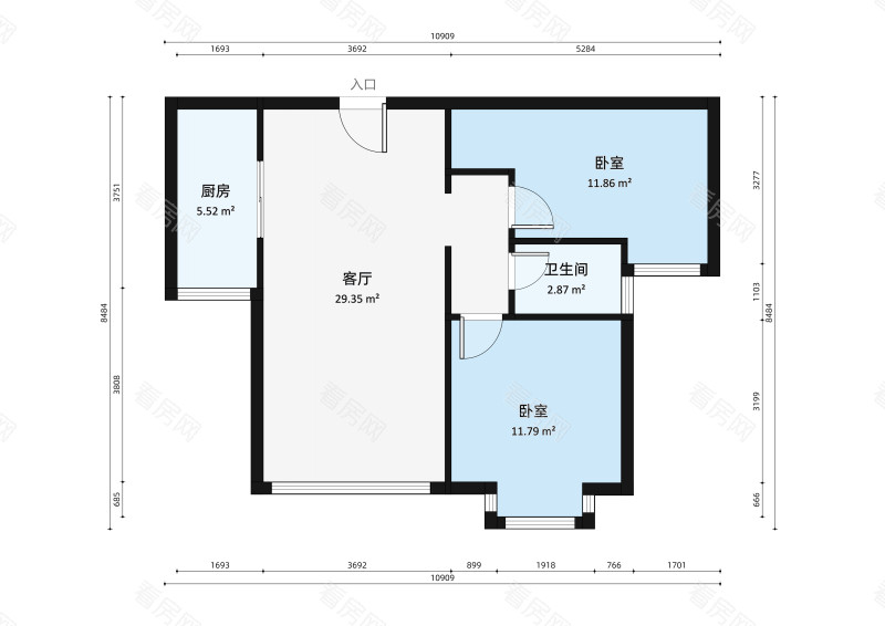 优仕雅苑小区2室2厅户型图