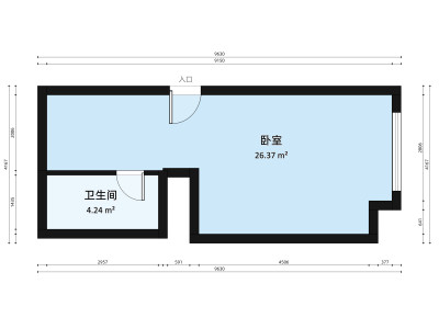 恒大城二期小区1室1厅户型图1