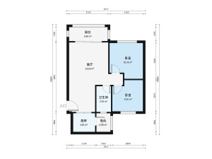 帝景豪庭东区2室2厅户型图2