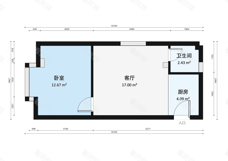 紫茵庭园小区1室1厅户型图