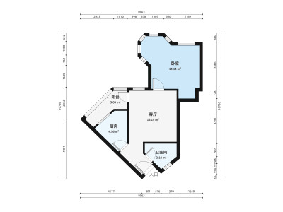 雅居蓝湾(高明)小区1室1厅户型图1